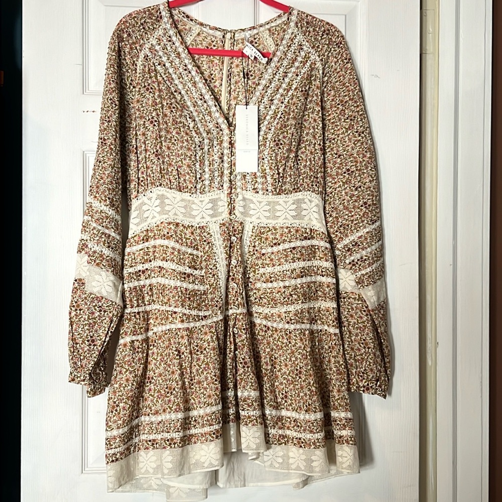 NWT Veronica Beard Addilyn Dress, Stone Multi, 16